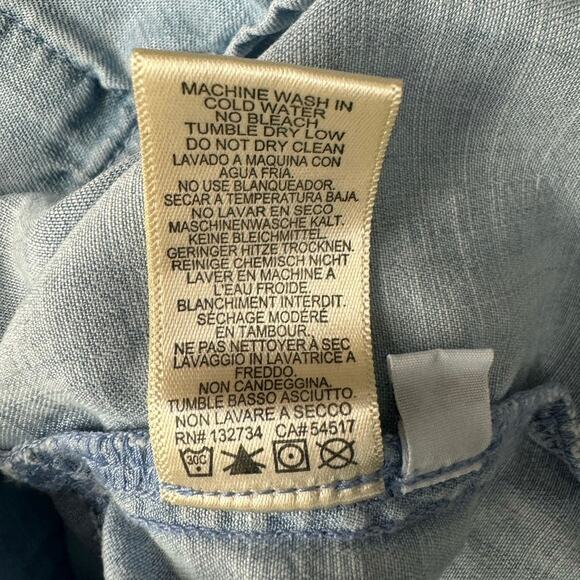 Cloth & Stone Soft Chambray Top Preppy Casual Classic Americana Timeless XS - Picture 7 of 9